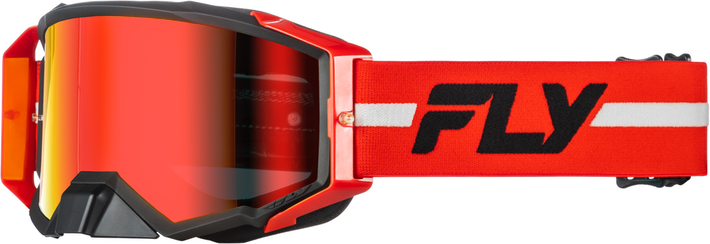 FLY RACING ZONE PRO GOGGLE RED/BLACK/GREY W/ RED MIRROR/SMOKE LENS