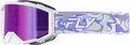 FLY RACING ZONE PRO SWIRL GOGGLE WHT/PUR W/ PURPLE MIRROR/SMOKE LENS