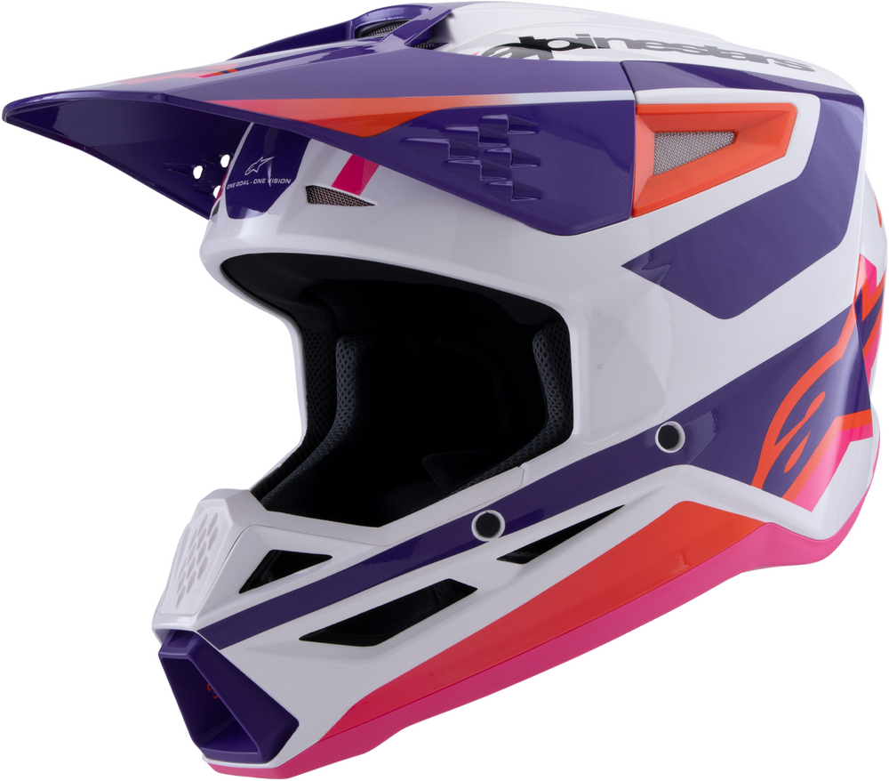 ALPINESTARS SM3 HEAT HELMET WHITE/PURPLE/PINK GLOSSY LG