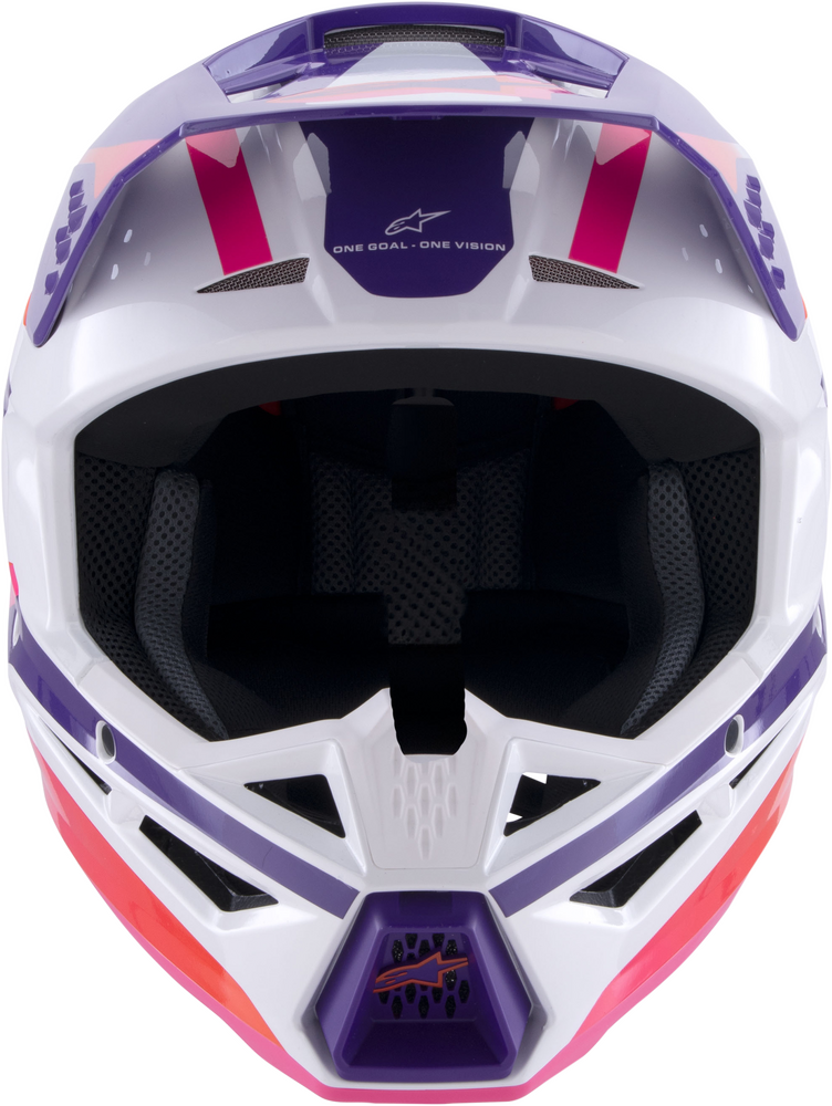 ALPINESTARS SM3 HEAT HELMET WHITE/PURPLE/PINK GLOSSY LG