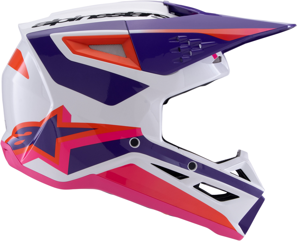 ALPINESTARS SM3 HEAT HELMET WHITE/PURPLE/PINK GLOSSY LG