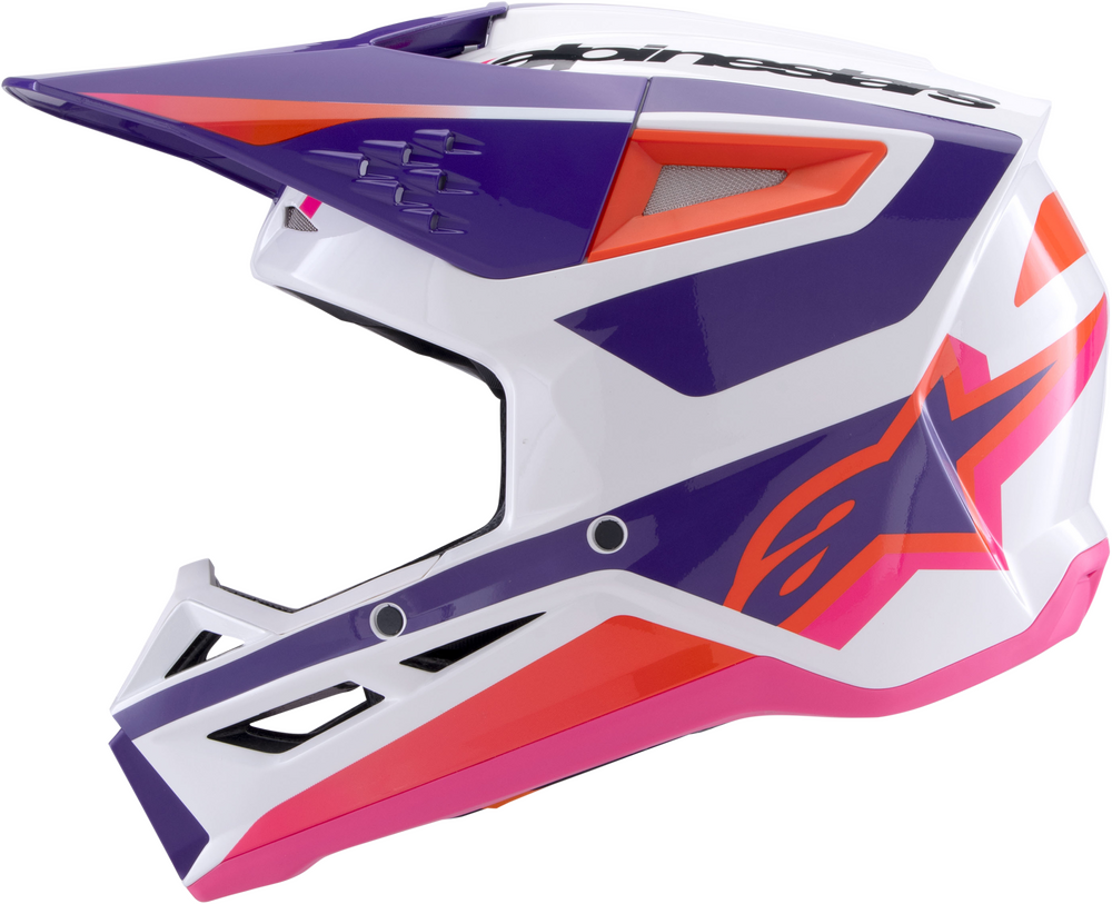 ALPINESTARS SM3 HEAT HELMET WHITE/PURPLE/PINK GLOSSY LG