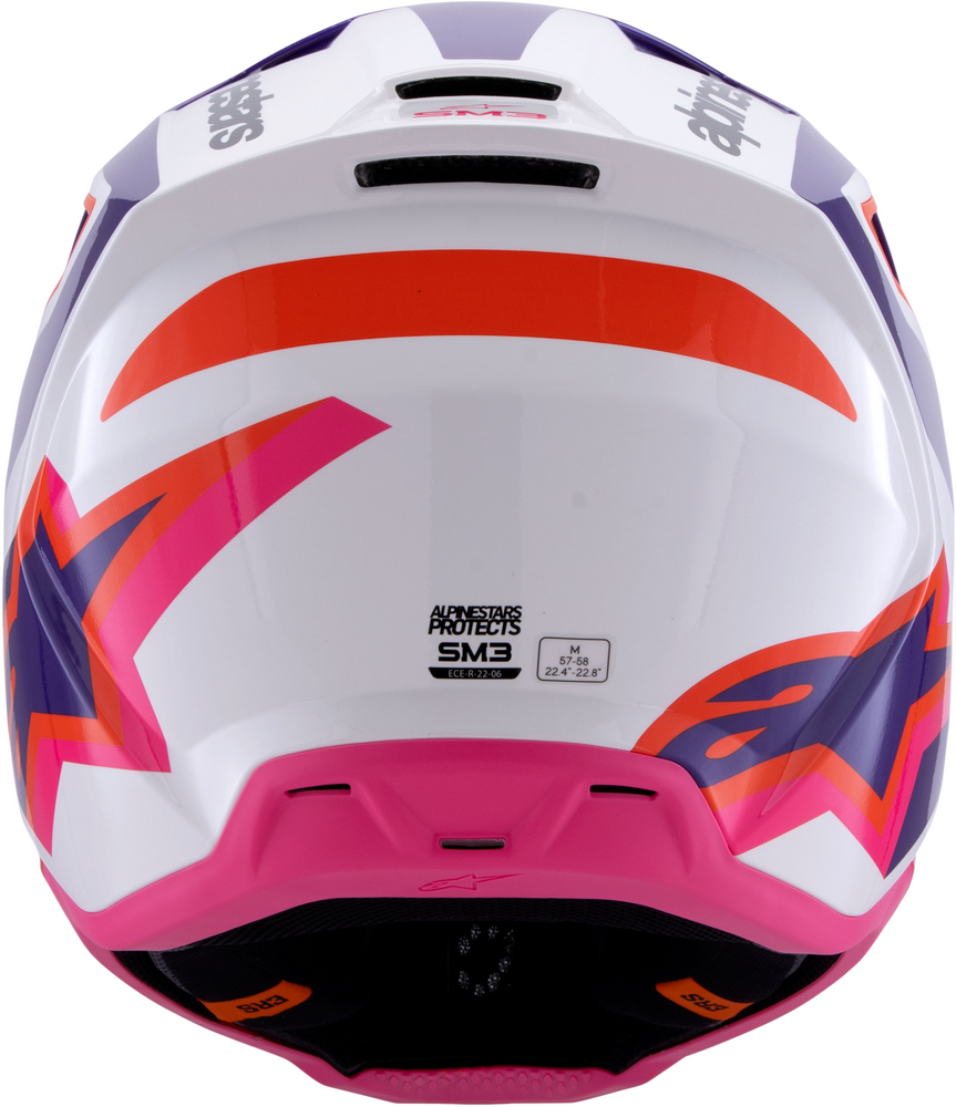 ALPINESTARS SM3 HEAT HELMET WHITE/PURPLE/PINK GLOSSY LG