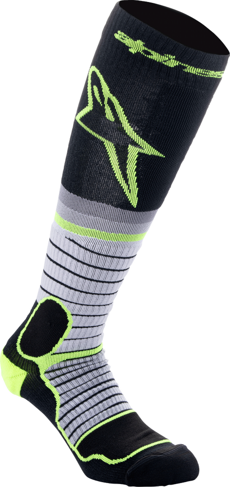 ALPINESTARS MX PRO SOCKS BLACK/GREY/YLW FLUO MD