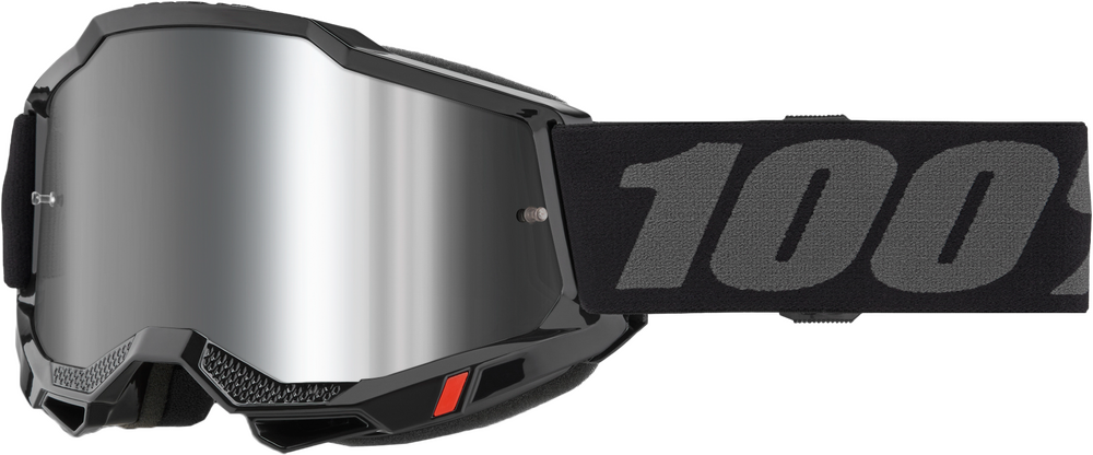 100-PERCENT ACCURI 2 GOGGLE BLACK MIRROR SILVER LENS