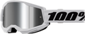 100-PERCENT STRATA 2 GOGGLE WHITE MIRROR SILVER LENS