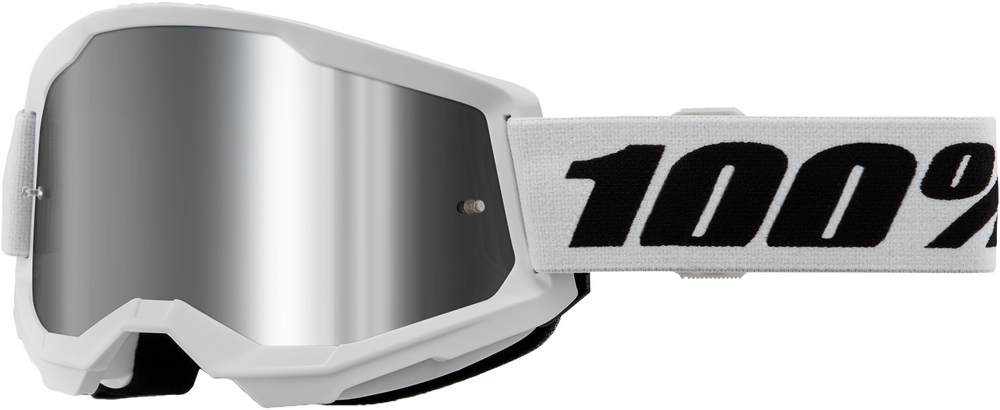 100-PERCENT STRATA 2 GOGGLE WHITE MIRROR SILVER LENS