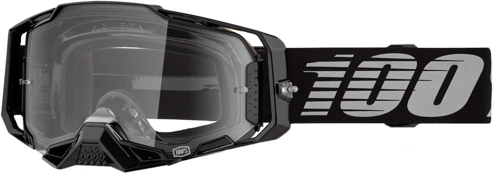 100-PERCENT ARMEGA GOGGLE BLACK CLEAR LENS